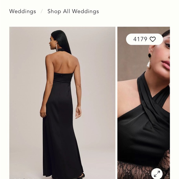 Anthropologie satin dress - Picture 2 of 5